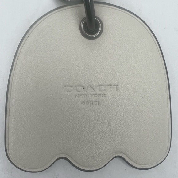 Coach Pac Man Red Ghost Keychain Gunmetal PAC-MAN key chain Fob